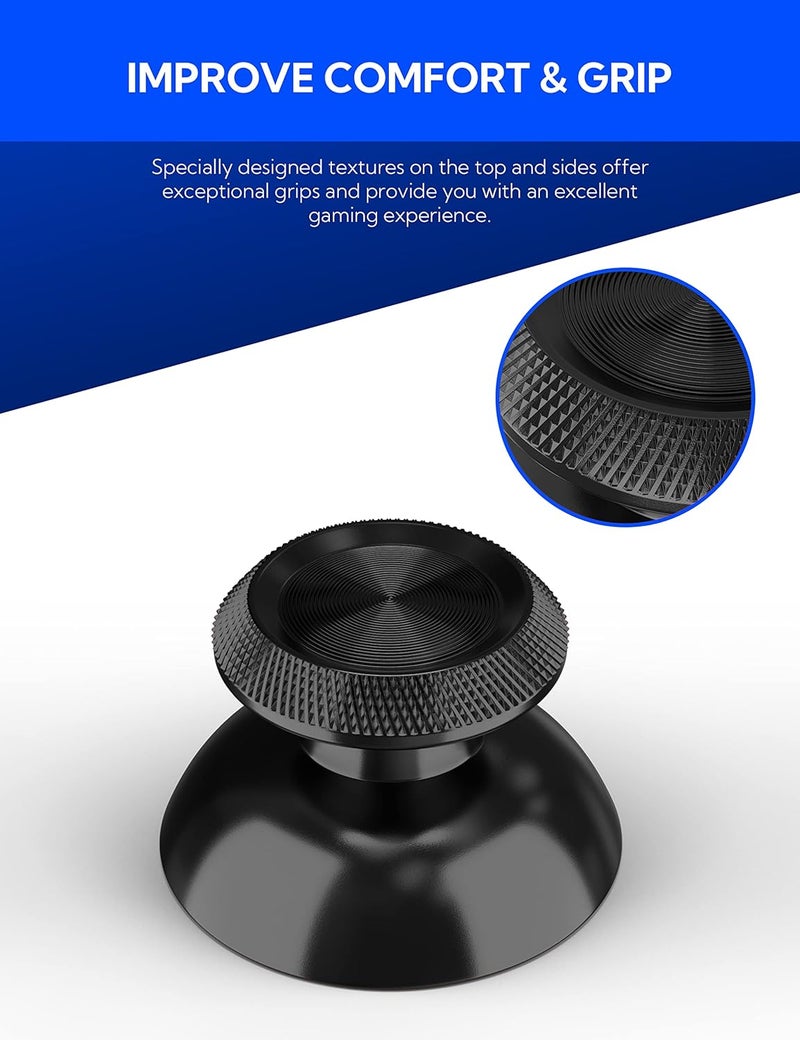 Avericht Metal Thumbsticks for PS5 Controller, Aluminum Joystick Replacement Kit for Dualsense Controller Accessories (Black) - Image 3